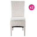 Set of 2 chairs in a half Kubu white KosyForm