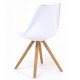 Lot de 2 Chaises Blanches Piétement Chêne KosyForm