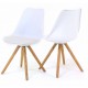 Lot de 4 Chaises Blanches Piétement Chêne KosyForm