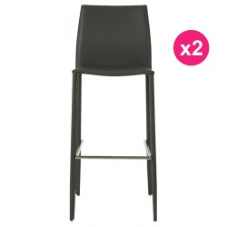 Set di 2 sedie di finta pelle grigio KosyForm Bar