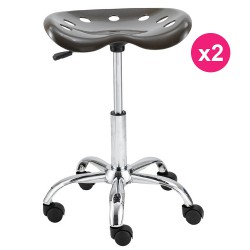 Lot de 2 Tabourets de Bureau Gris Foncé KosyForm Lot de 2 Tabourets de Bureau Gris Foncé KosyForm