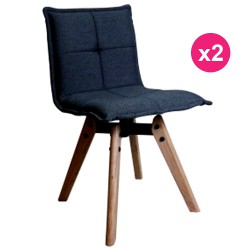 Conjunto de 2 cadeiras de tecido cinzento escuro KosyForm
