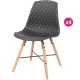 Lot de 4 Chaises Polypropylène Noir Piétement Chêne Vigi KosyForm