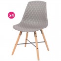 Set of 4 chairs Polypropylene grey oak Vigi KosyForm base