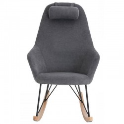 Hygge fabric grey clear and Eva KosyForm wood rocking chair
