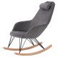 Rocking-chair Hygge en Tissu Gris Clair et Bois Eva KosyForm