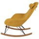 Rocking-chair Hygge en Tissu Jaune et Bois Eva KosyForm