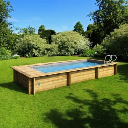 Urban pool Procopi wood 600 x 250 x H 133 automatic cover with trunk