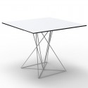 Table FAZ Vondom white base stainless steel lacquered 70x70xH72