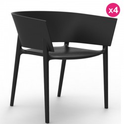 Conjunto de 4 cadeiras Vondom design África preto