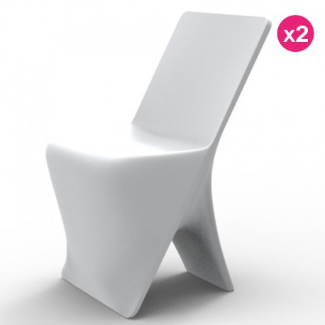 Juego de 2 sillas VONDOM diseño Sloo blanco