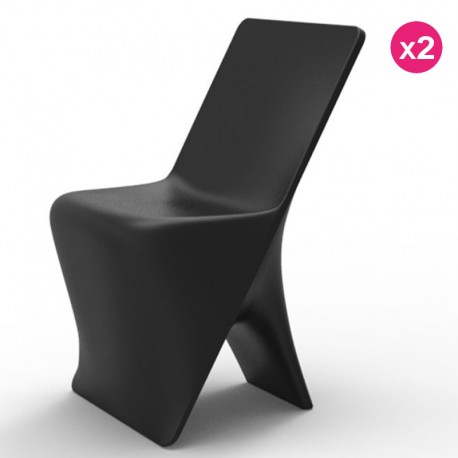 Set of 2 chairs Vondom design Sloo black