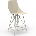 Sgabello alto, 2 pz FAZ VONDOM ecru e metallo con braccioli