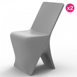Conjunto de 2 cadeiras Vondom design Sloo cinza