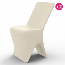 Set of 2 chairs Vondom design Sloo Ecru