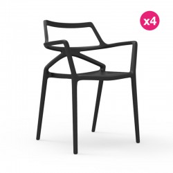 Set of 4 chairs Delta Vondom black