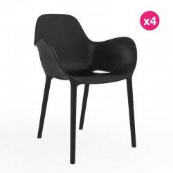 Conjunto de 4 cadeiras Sabinas Vondom preto