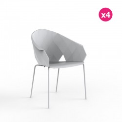 Conjunto de 4 cadeiras Vondom vasos brancos