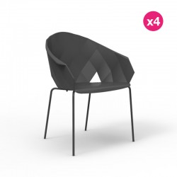 Confezione da 4 sedie VONDOM vasi nero