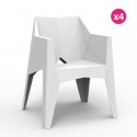 Conjunto de 4 cadeiras VOXEL Vondom branco