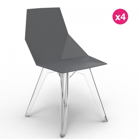 Lot de 4 Chaises FAZ Vondom Noir