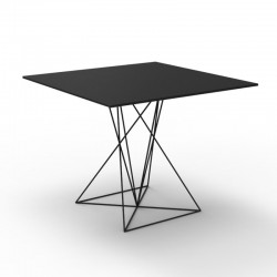 Table Faz Vondom Noir Piètement Inox 80x80xH72