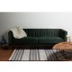 Sofa 2 Places Vintage Green Velvet and Walnut Walnut KosyForm Mantis