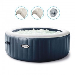 Spa Intex Blue Navy Bubbles 6 Places Luxury Pure Spa