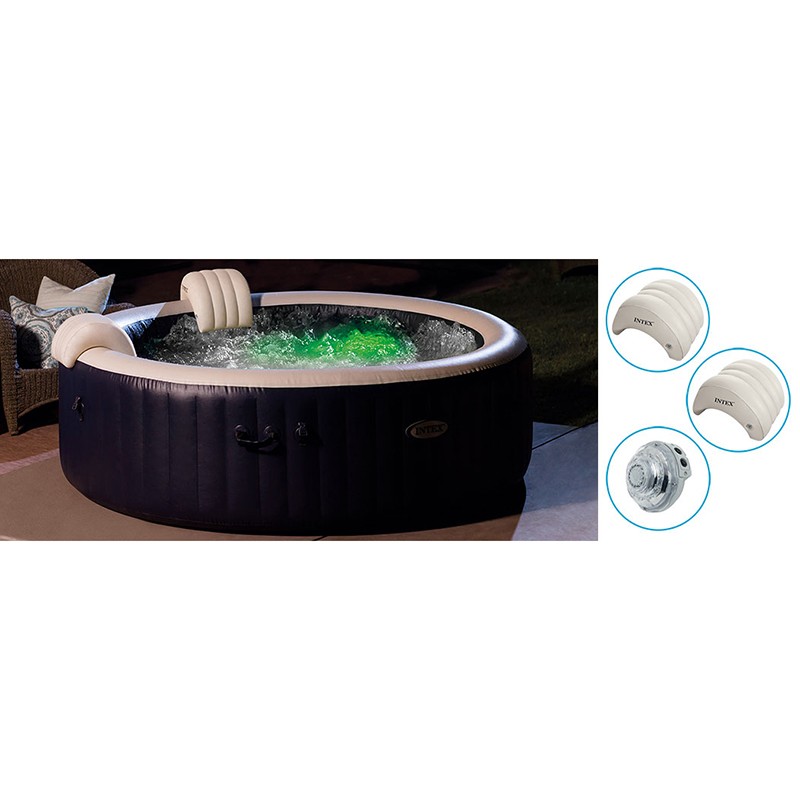 Spa gonflable PureSpa rond Bulles 6 places Bleu nuit - Intex