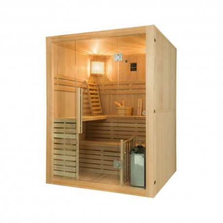 Sauna traditionnel Sense 4 places Pack complet avec Poêle Harvia 4,5 kW + pierres & accessoires