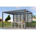 Pergola Bioclimatique Habrita Lames Orientables 11m2 et Brise-Vue façade 3.6m