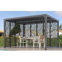 Pergola Bioclimatique Lames Orientables 11 m2 et Brise-Vue 2 Faces