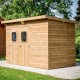 Refugio jardín madera maciza Habrita 6,45 m2 y techo de acero