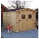 Garden Garden Habrita Massivholz 5,76 m2 mit Fußboden und Dach aus gewellten Platten