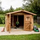 Habrita Solid Wood Garden Shelter 7,42 mq con tetto in acciaio