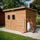 Thermabri Garden Shelter in Legno Massello di Habrita 19,69 m2 con tetto in acciaio