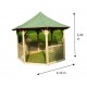 Pavillon octogonal Habrita en bois massif diamètre de 3.46m avec Shingles