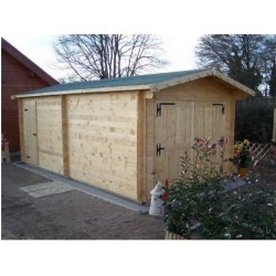 Garage in legno massello Habrita 21,7m2 con assi 42mm