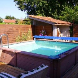 Piscine Bois Zodiac Azteck carrée Semi-enterrée 305 x 305