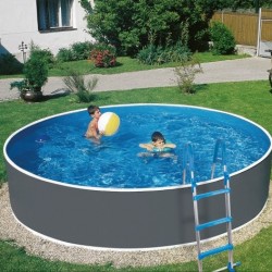 Piscine Azuro Ronde Imitation Graphite-blanche 360x120 Piscine Azuro Ronde Imitation Graphite-blanche 360x120