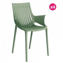 Set van 4 Vondom Ibiza fauteuils met groene armleuningen