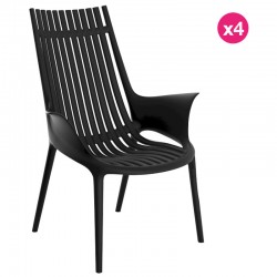 Set van 4 fauteuils Vondom Ibiza Revolution Black Manta