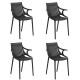 Lot de 4 Chaises Vondom Ibiza avec accoudoirs Noir