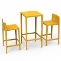 Spritz Tisch und 2 Vondom Hocker Sitzhöhe 66cm gelb