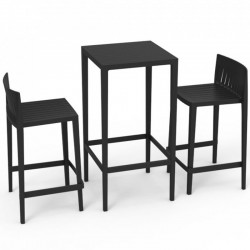 Set tavolo Spritz e 2 sgabelli vondom, altezza seduta 66cm nero