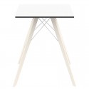 Dining table Vondom Faz Wood white square top and bleached oak feet