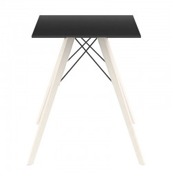 Dining table Vondom Faz Wood black square top and bleached oak feet