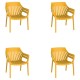 Lot de 4 fauteuils Vondom Spritz jaune moutarde