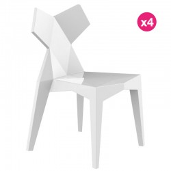 Lot de 4 chaises Kimono Vondom Blanc Opaque Lot de 4 chaises Kimono Vondom Blanc Opaque