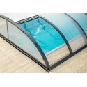 Refugio de piscina en aluminio antracita y policarbonato 390 x 642 x 75